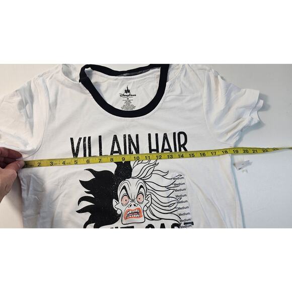 NWT Disney Cruella Deville M open shoulder Villan black white 101 dalmations NEW - Picture 6 of 7